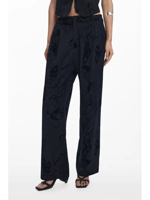 Desigual Damen Palazzo-Hose Schwarz leihen | Flex-Fashion
