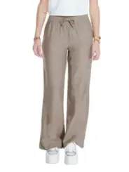 Beige weite Hosen mit Kordelzug