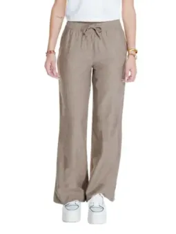 Beige weite Hosen mit Kordelzug