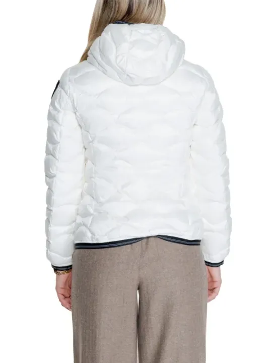 Gepolsterte Blauer Damenjacke von hinten