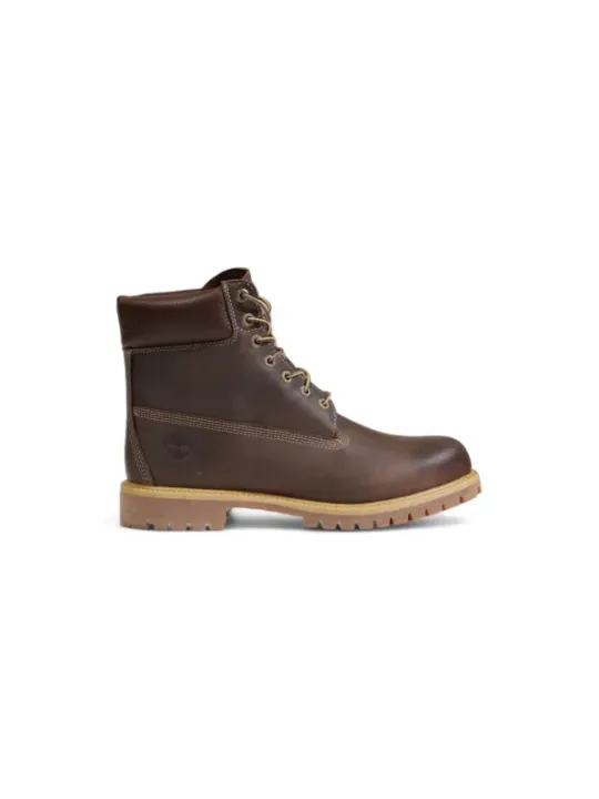 Braune Timberland Lederstiefel Seitenansicht