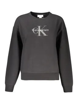 Calvin Klein Damen LANGARM-SWEATSHIRT Schwarz