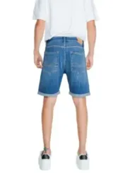 Blaue Denim-Shorts mit Umschlag