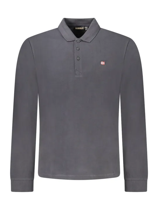 Napapijri Herren Langarm-Poloshirt Schwarz leihen | Flex-Fashion