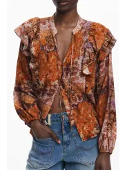 Desigual Damen Langarmshirt Orange leihen - Flex-Fashion