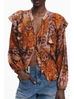 Desigual Damen Langarmshirt Orange leihen - Flex-Fashion