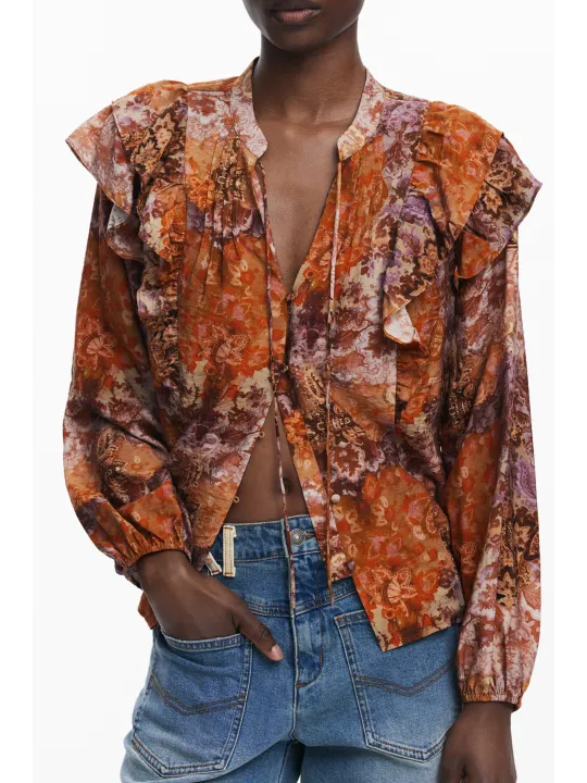 Desigual Damen Langarmshirt Orange leihen - Flex-Fashion
