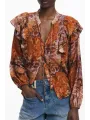 Desigual Damen Langarmshirt Orange leihen - Flex-Fashion