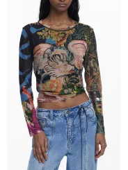 Desigual Damen Langarmshirt Schwarz mieten | Flex-Fashion