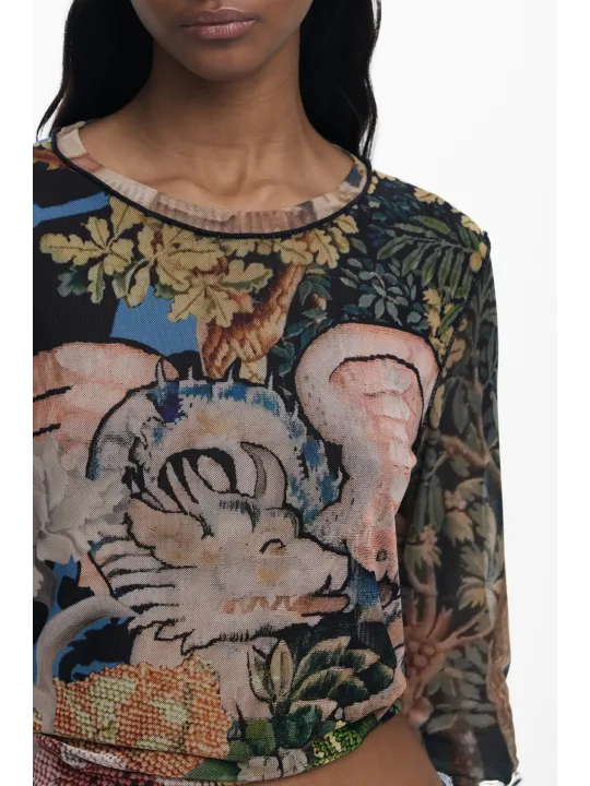 Desigual Damen Langarmshirt Schwarz mieten | Flex-Fashion