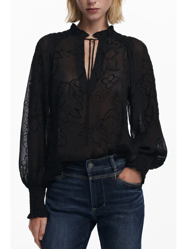 Desigual Damen Hemd Schwarz XS mieten - Flex-Fashion Verleih
