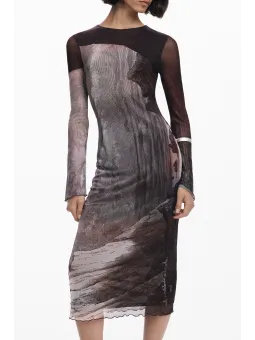 Desigual Damenkleid Braun mieten – Flex-Fashion Verleih-Shop