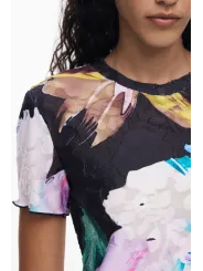 Desigual Damen KURZARM-T-SHIRT Schwarz | online kaufen