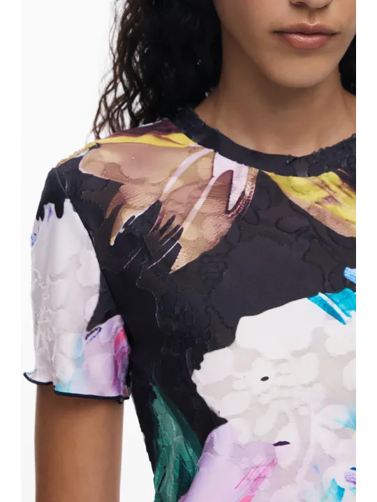 Desigual Damen KURZARM-T-SHIRT Schwarz | online kaufen