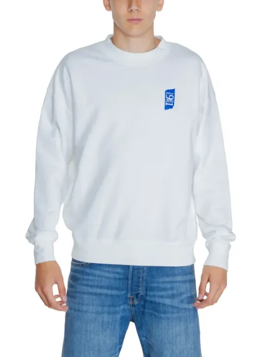 Weißes Replay Sport-Langarmshirt Baumwolle