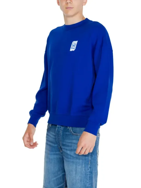 Royalblaues Replay Baumwoll-Sweatshirt mit Rundhals.