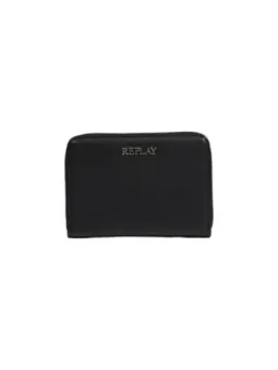 Schwarze Replay Ledergeldbörse mit Prägung