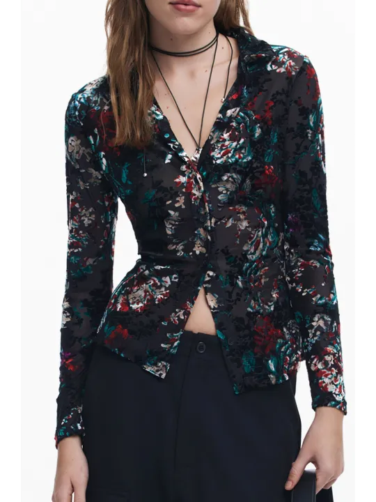 Desigual Damen Hemd Schwarz mieten – Flex-Fashion Verleih