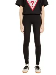 Schwarze Leggings mit rotem Dreieck