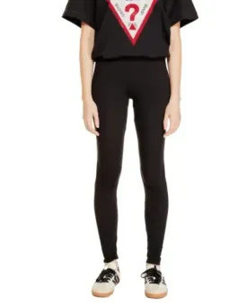 Schwarze Leggings mit rotem Dreieck