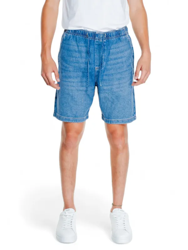 Leichte Denim-Shorts mit Knopfleiste