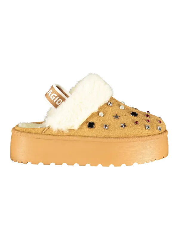 Laura Biagiotti Damen Slipper in Braun mieten - Flex-Fashion