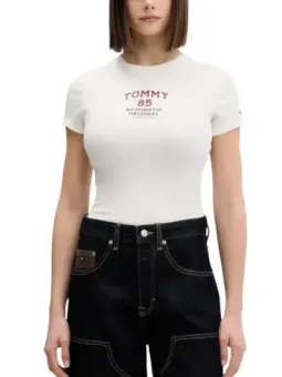 Tommy Hilfiger Jeans Damen T-Shirt Weiß | online kaufen