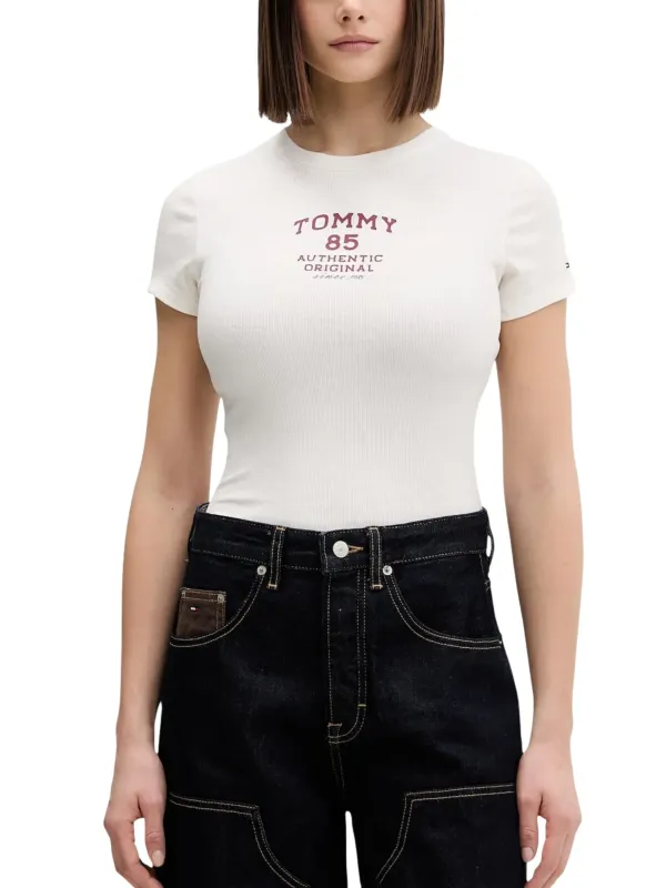 Tommy Hilfiger Jeans Damen T-Shirt Weiß | online kaufen