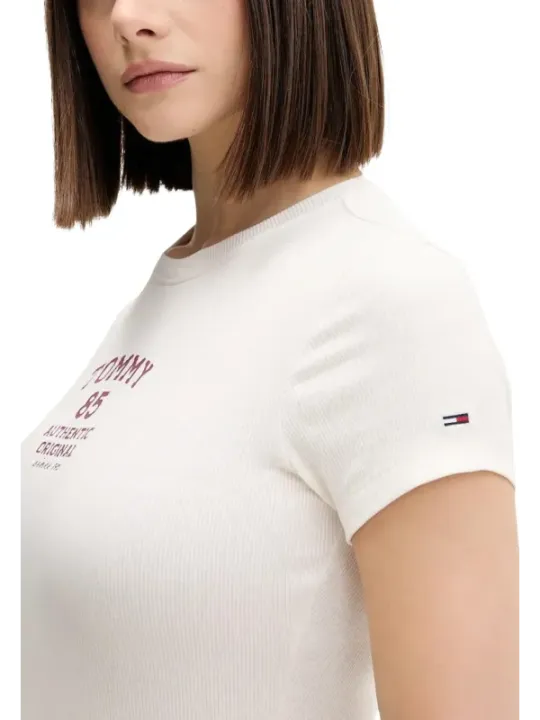 Tommy Hilfiger Jeans Damen T-Shirt Weiß | online kaufen