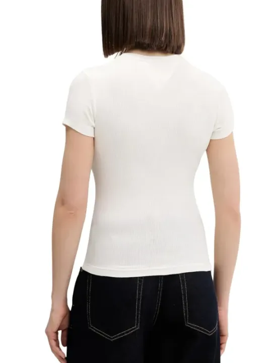 Tommy Hilfiger Jeans Damen T-Shirt Weiß | online kaufen