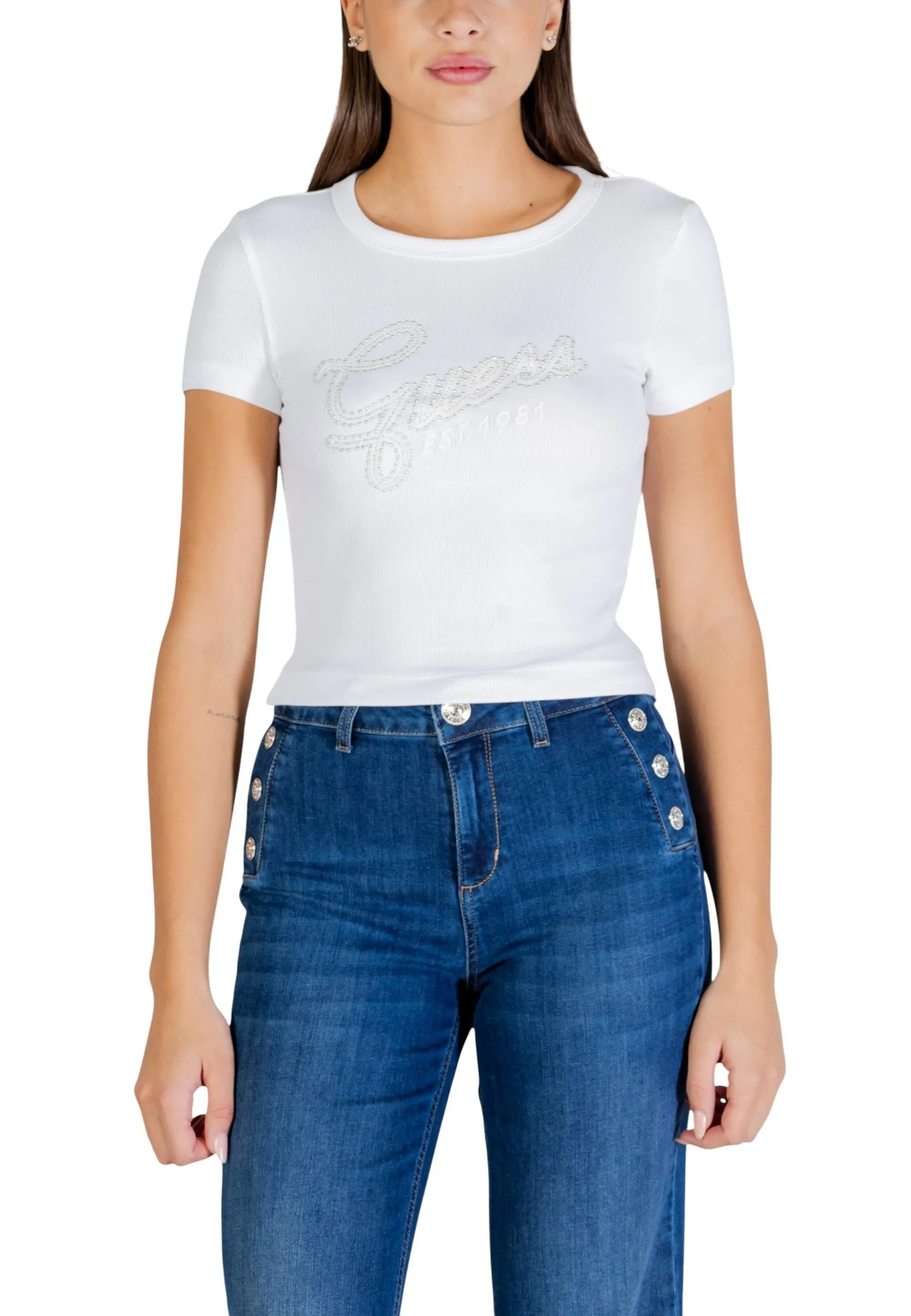 Guess Damen T-Shirt Weiß 499698