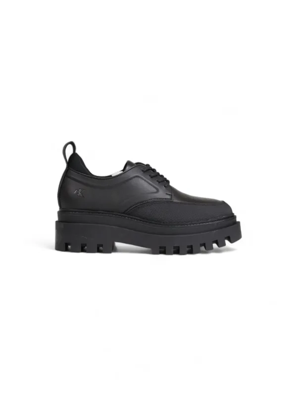 Schwarze Leder Oxford Damenschuhe