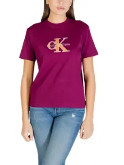 Calvin Klein Damen T-Shirt Bordeaux mieten | Flex-Fashion