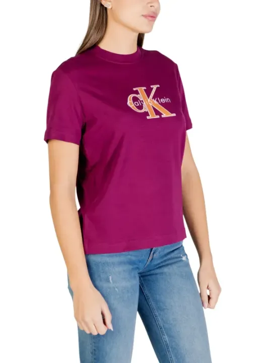 Calvin Klein Jeans Damen T-Shirt Bordeaux | online kaufen
