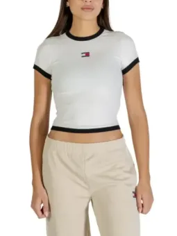 Tommy Hilfiger Jeans Damen T-Shirt Weiß | online kaufen