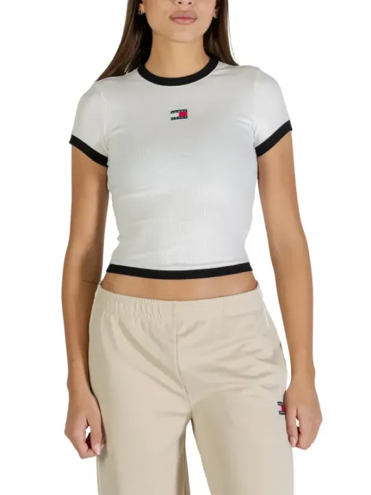Tommy Hilfiger Jeans Damen T-Shirt Weiß | online kaufen