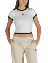 Tommy Hilfiger Jeans Damen T-Shirt Weiß | online kaufen