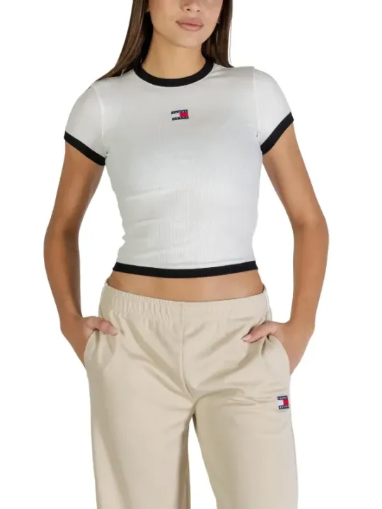 Tommy Hilfiger Jeans Damen T-Shirt Weiß | online kaufen