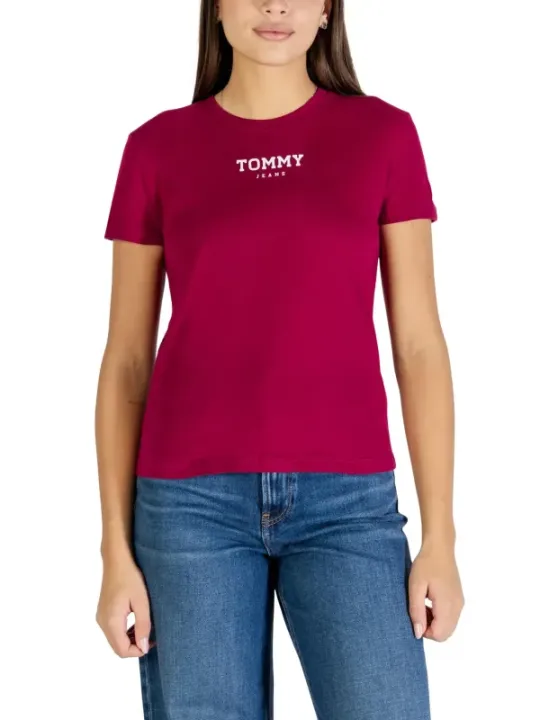 Tommy Hilfiger Jeans Damen T-Shirt Bordeaux | online kaufen