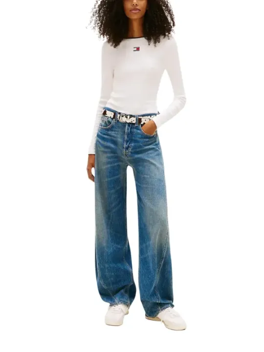 Tommy Hilfiger Jeans Damen T-Shirt Weiß | online kaufen