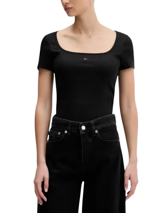 Tommy Hilfiger Jeans Damen T-Shirt Schwarz | online kaufen
