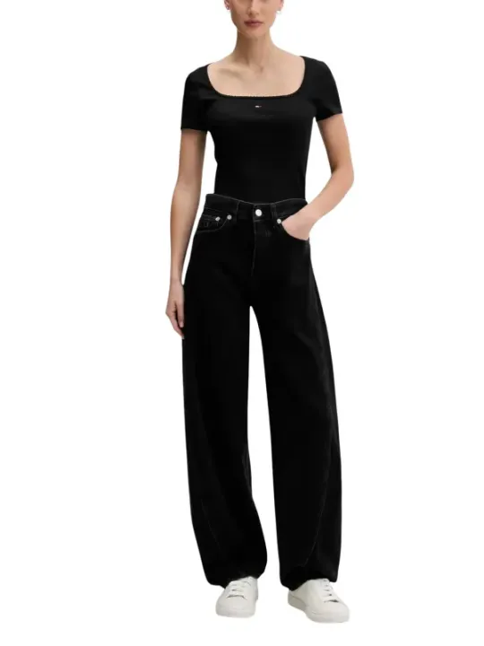 Tommy Hilfiger Jeans Damen T-Shirt Schwarz | online kaufen