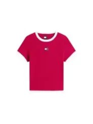 Tommy Hilfiger Jeans Damen T-Shirt Bordeaux | online kaufen