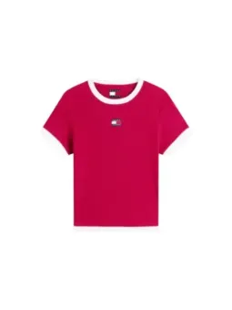 Tommy Hilfiger Jeans Damen T-Shirt Bordeaux | online kaufen