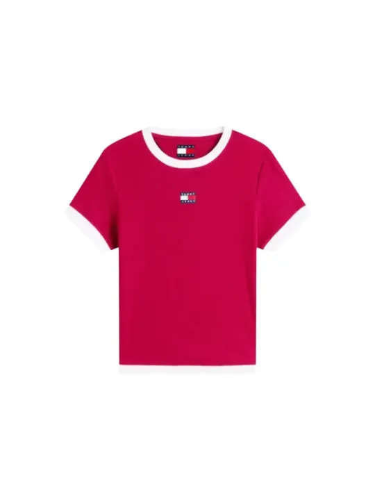 Tommy Hilfiger Jeans Damen T-Shirt Bordeaux | online kaufen