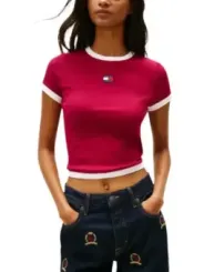 Tommy Hilfiger Jeans Damen T-Shirt Bordeaux | online kaufen