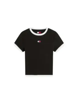 Tommy Hilfiger Jeans Damen T-Shirt Schwarz | online kaufen