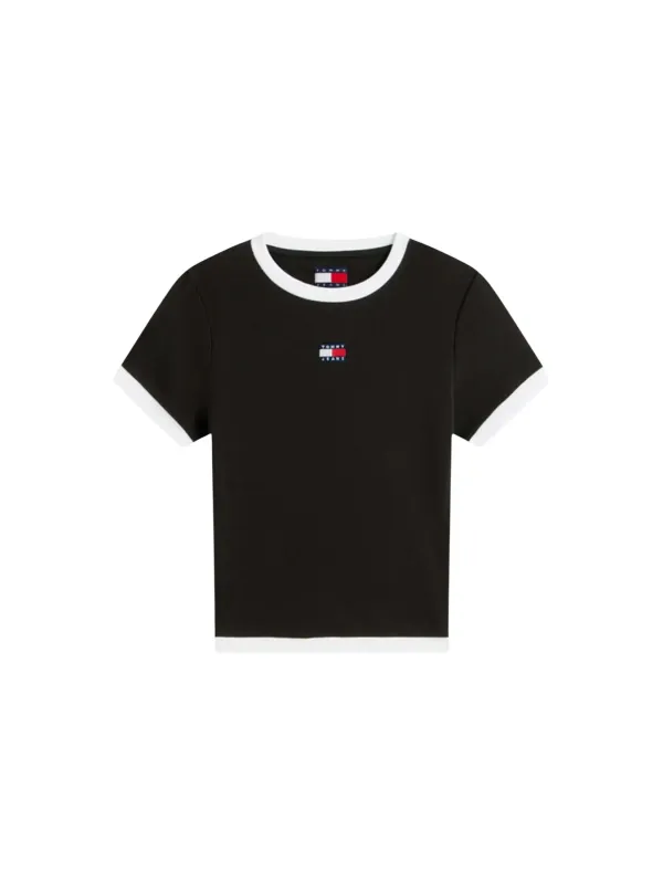 Tommy Hilfiger Jeans Damen T-Shirt Schwarz | online kaufen