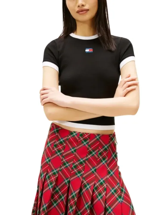 Tommy Hilfiger Jeans Damen T-Shirt Schwarz | online kaufen