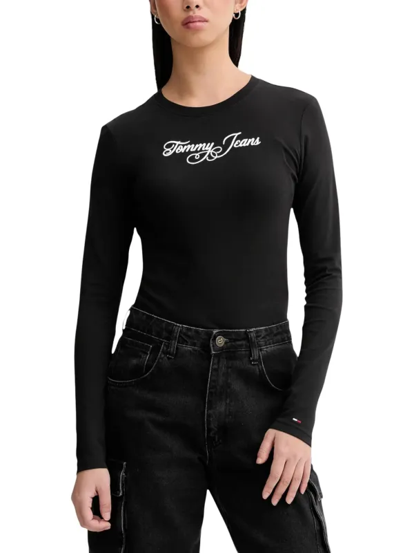 Tommy Hilfiger Jeans Damen T-Shirt Schwarz | online kaufen
